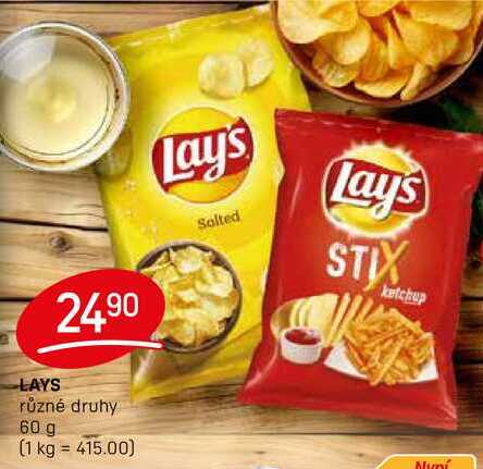 LAYS různé druhy 60 g