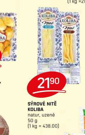 SÝROVÉ NITĚ KOLIBA natur, uzené 50 g