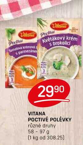 VITANA POCTIVÉ POLÉVKY různé druhy 58-97 g