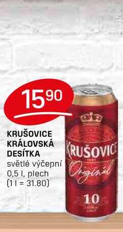 KRUŠOVICE KRÁLOVSKÁ DESÍTKA světlé výčepní 0,5l, plech 