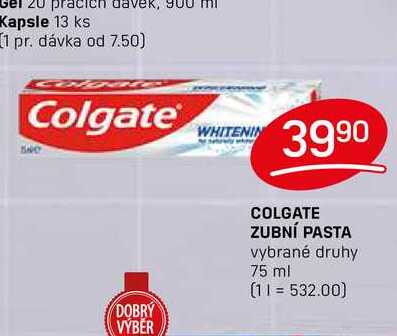 COLGATE ZUBNÍ PASTA vybrané druhy 75 ml  