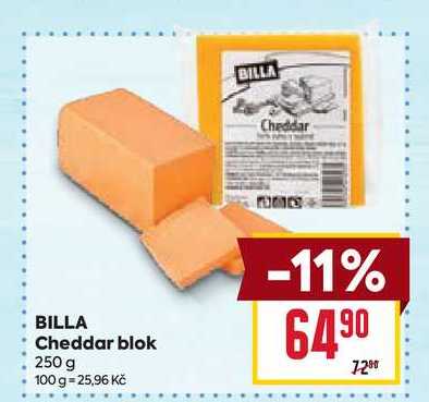 BILLA Cheddar blok 250 g