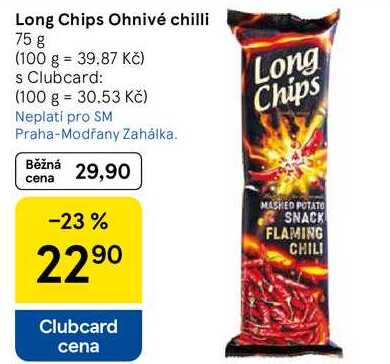 Long Chips Ohnivé chilli, 75 g