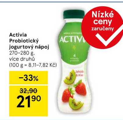 Activia Probiotický jogurtový nápoj, 270-280 g 