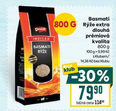 Basmati Rýže extra dlouhá prémiová kvalita 800 g 