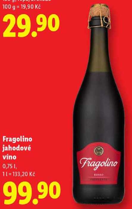 Fragolino jahodové víno, 0,75 l