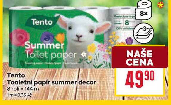 Tento Toaletní papír summer decor 8 rolí 