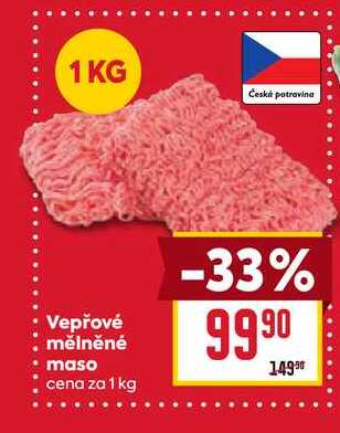 Vepřové mělněné maso cena za 1 kg