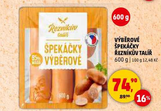 VÝBĚROVÉ ŠPEKÁČKY ŘEZNÍKŮV TALÍŘ, 600 g 