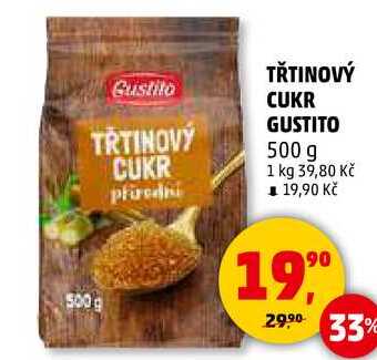 TŘTINOVÝ CUKR GUSTITO, 500 g 