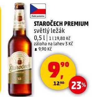 STAROČECH PREMIUM světlý ležák, 0,5 l