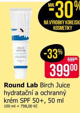 Round Lab Birch Juice hydratační a ochranný krém SPF 50+, 50 ml