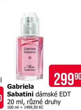 Gabriela Sabatini dámské EDT 20 ml, různé druhy 