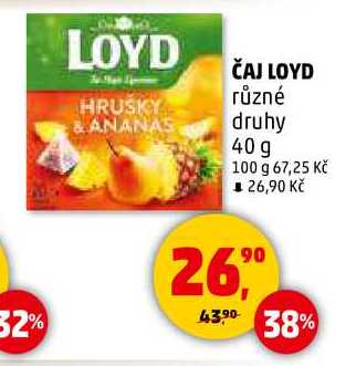 ČAJ LOYD různé druhy, 40 g