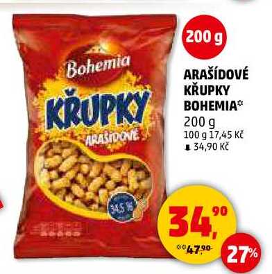 ARAŠÍDOVÉ KŘUPKY BOHEMIA, 200 g  