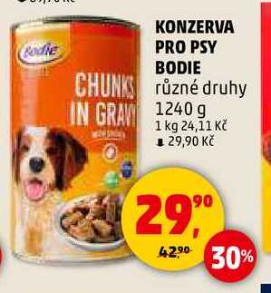 KONZERVA PRO PSY BODIE různé druhy, 1240 g 