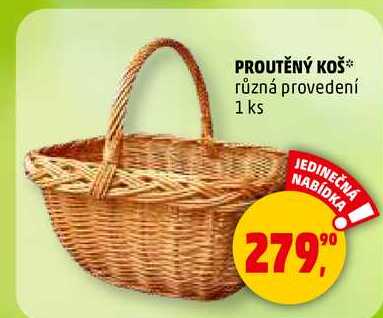 PROUTĚNÝ KOŠ různá provedení, 1 ks  