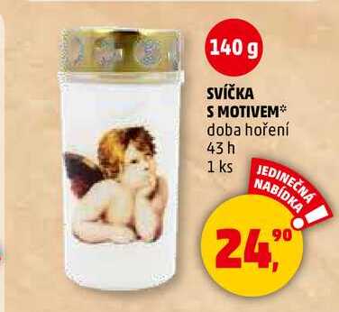 SVÍČKA S MOTIVEM doba hoření 43 h, 1 ks 