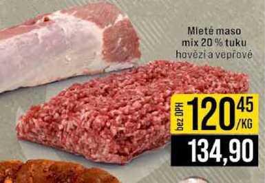 Mleté maso mix 20% tuku hovězí a vepřové 1 kg