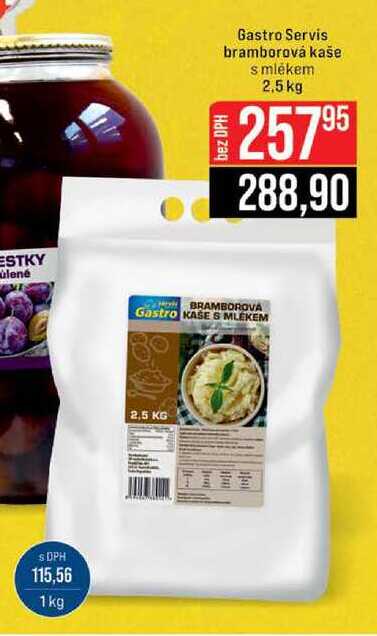 Gastro Servis bramborová kaše s mlékem 2,5 kg 