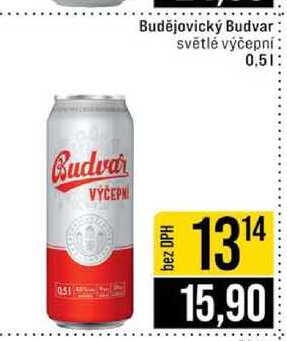 Budějovický Budvar světlé výčepní plech 0,5 l