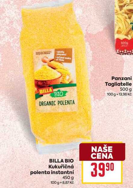 BILLA BIO Kukuřičná polenta instantní 450 g 
