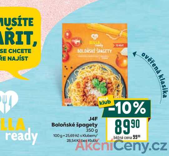 J4F Boloňské špagety 350 g 