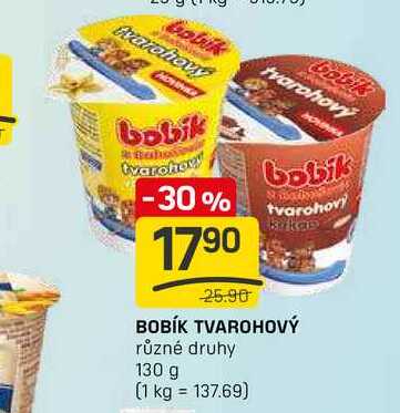 BOBÍK TVAROHOVÝ různé druhy 130 g