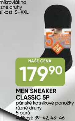 MEN SNEAKER CLASSIC 5P pánské kotníkové ponožky různé druhy 5 párů velikost: 39-42, 43-46 