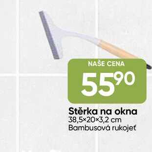 Stěrka na okna 38,5×20×3,2 cm Bambusová rukojeť 