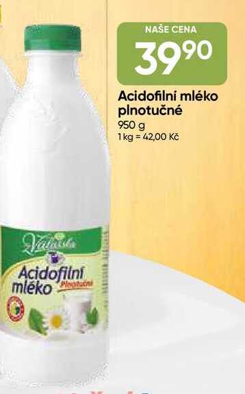 Mlékárna Valašské Meziříčí Acidofilní mléko plnotučné 950g