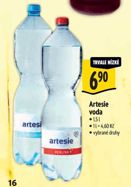  Artesie voda 1,5 l
