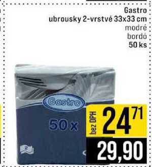 Gastro ubrousky 2-vrstvé 33x33 cm 50 ks 