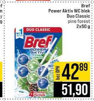 Bref Power Aktiv WC blok Duo Classic pine forest 2 x 50 g