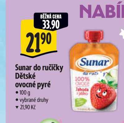   Sunar do ručičky Dětské ovocné pyré 100 g 