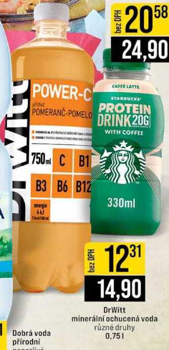 DrWitt minerální ochucená voda různé druhy 0,75 l  