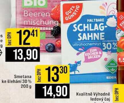 Smetana ke šlehání 30% 200 g  