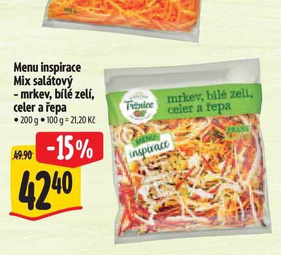 Menu inspirace Mix salátový - mrkev, bílé zelí, celer a řepa 200 g  