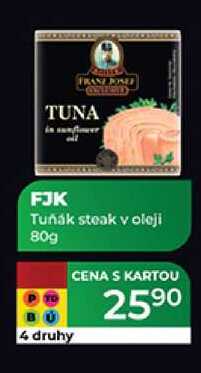 FJK Tuňák steak v oleji 80g 