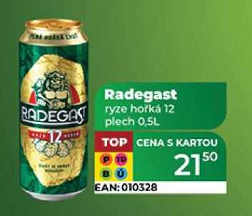Radegast ryze hořká 12 plech 0,5L 