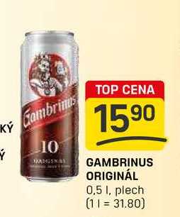 GAMBRINUS ORIGINÁL 0,5 1, plech 