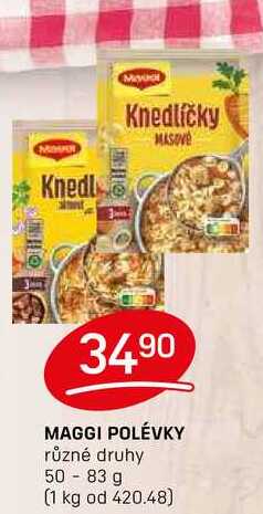 MAGGI POLÉVKY různé druhy 50 - 83 g