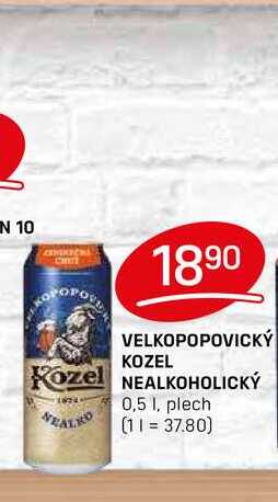 VELKOPOPOVICKÝ KOZEL Kozel NEALKOHOLICKÝ 0,5l, plech