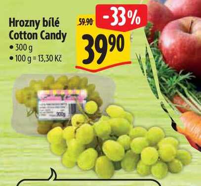 Hrozny bílé Cotton Candy, 300 g