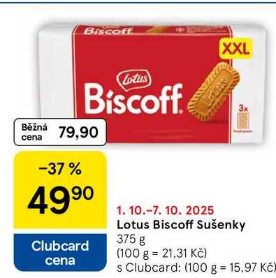 Lotus Biscoff Sušenky, 375 g 