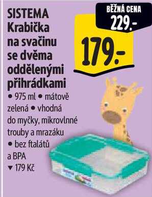 SISTEMA Krabička na svačinu se dvěma oddělenými přihrádkami 