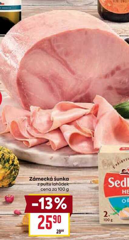 Zámecká šunka z pultu lahůdek cena za 100 g