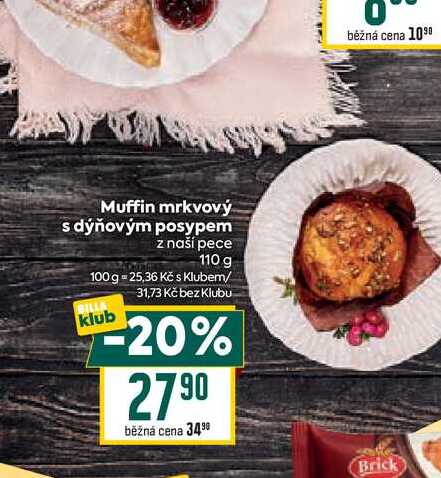 Muffin mrkvový s dýňovým posypem z naší pece 110 g
