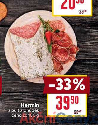 Hermín z pultu lahůdek cena za 100 g 