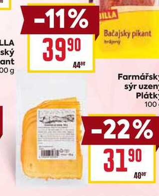 Farmářsky sýr uzené Plátky 100g